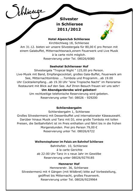 Silvester in Schliersee 2011/2012