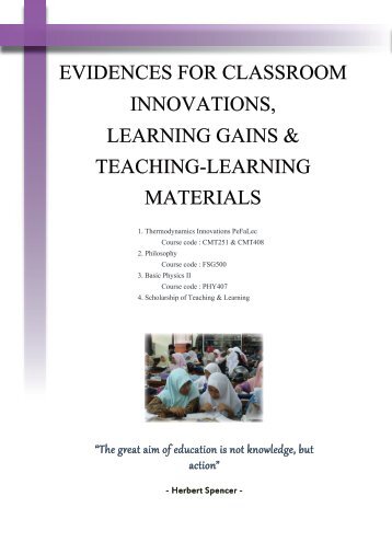 eviDences foR classRoom innovations, leaRning gains & teaching ...