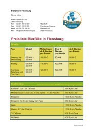 Preisliste BierBike in Flensburg Miete - BierBike Flensburg