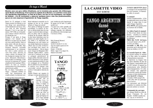 la cassette video - Le temps du tango