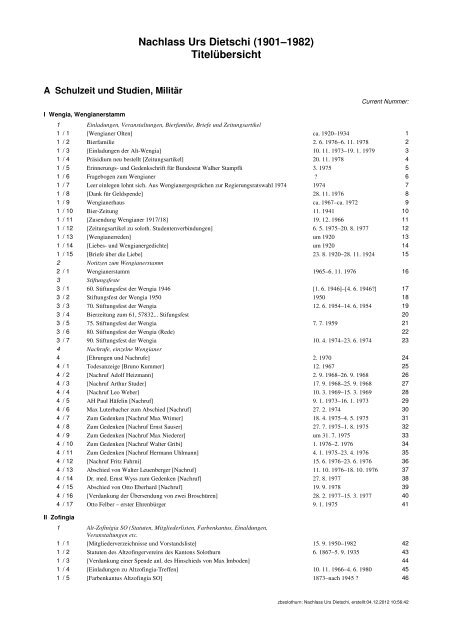 Urs Dietschi - Zentralbibliothek Solothurn