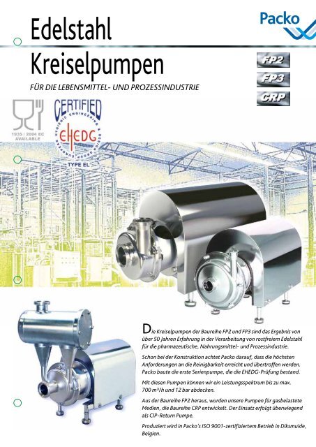 selbstansaugende Kreiselpumpe E 500 aus Edelstahl