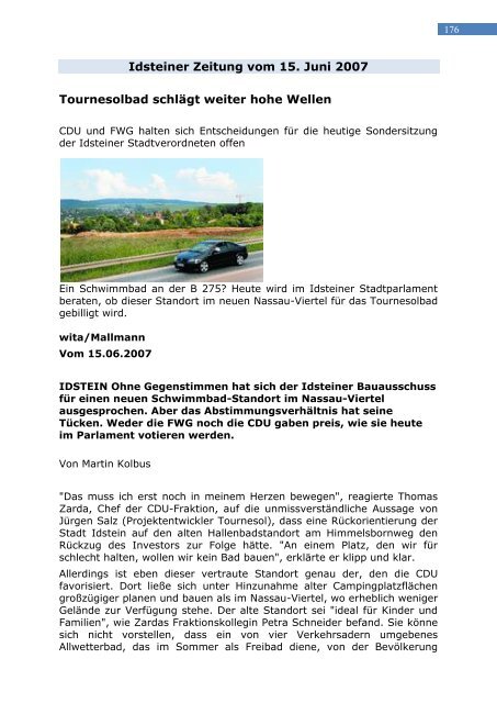 Tournesol- Pilotprojekt - FWG Idstein