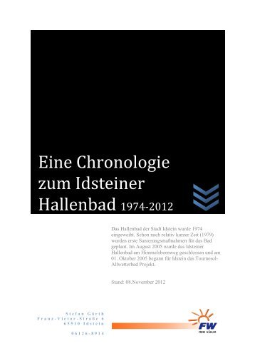 Eine Chronologie zum Idsteiner Hallenbad - FWG Idstein