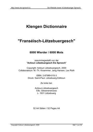 Klengen Dictionnaire - moteurs de recherche