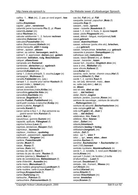 Klengen Dictionnaire - moteurs de recherche