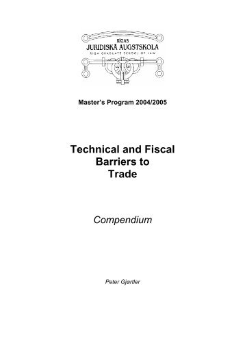 Master's Program 2004/2005 Technical and Fiscal Barriers ... - Lexnet