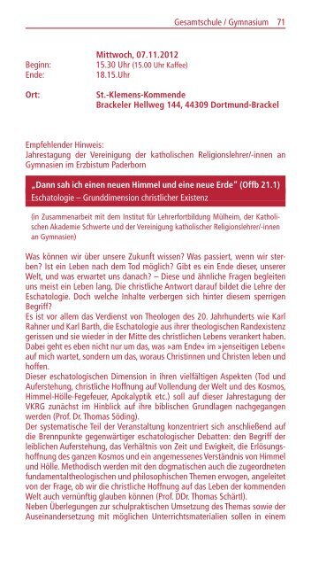 Termine Fortbildungen Religionspädagogik und Medienarbeit