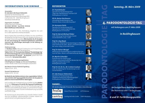 4. parodontologie-tag - Dr. Hermann Derks