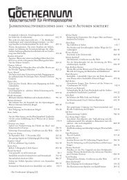 Jahresinhaltsverzeichnis 2001 · nach Autoren ... - Das Goetheanum