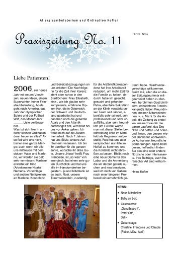 Praxiszeitung Nr. 11 - Dr. Heinz Kofler