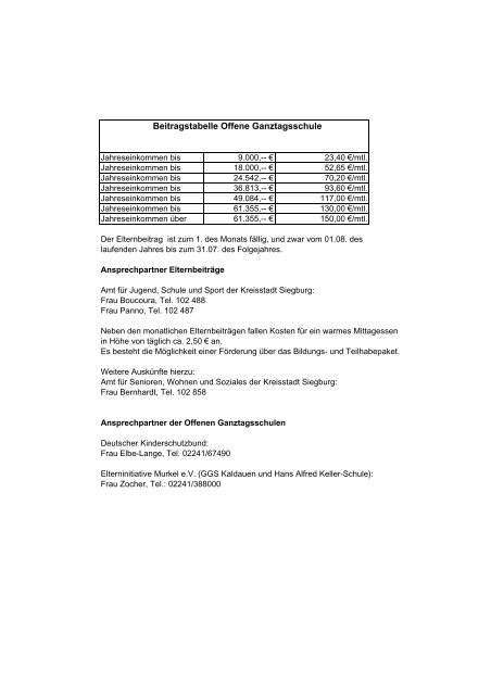 Bildungsangebote - Grundschulen