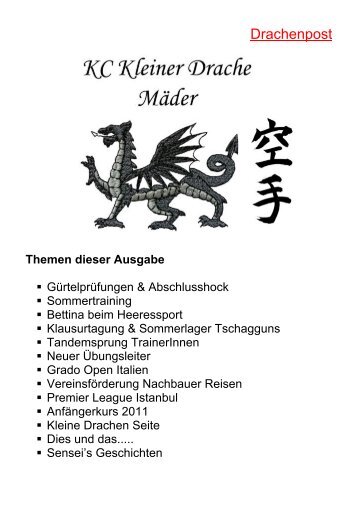 Junge Drachen Seite - Karateclub Kleiner Drache Mäder