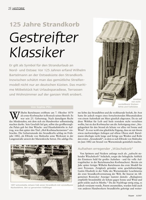 125 Jahre Strandkorb - Gestreifter Klassiker - Bartelmann
