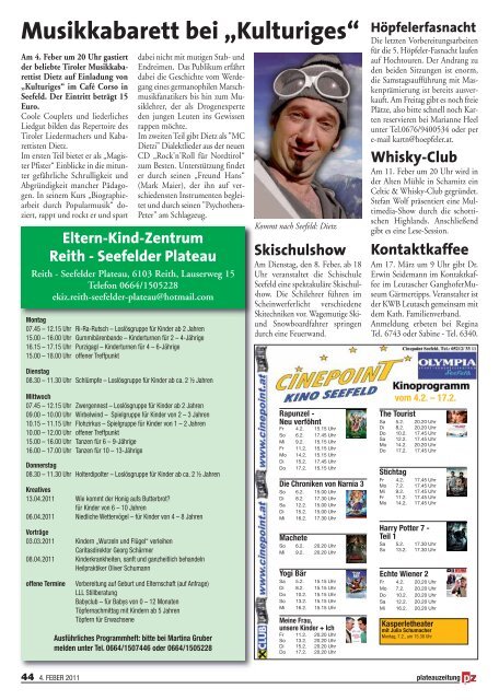 zpplateau zeitung - PZ Seefeld