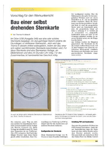 Bau einer selbst drehenden Sternkarte - Thomas Knoblauch