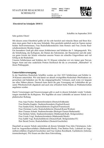 Ferien und schulfreie Tage Schuljahr 2010/2011 - Staatliche ...