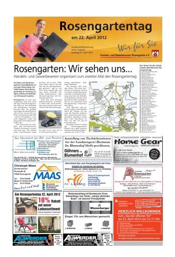 Am Rosengartentag 22. April 2012 10%Rabatt auf ... - Haller Tagblatt