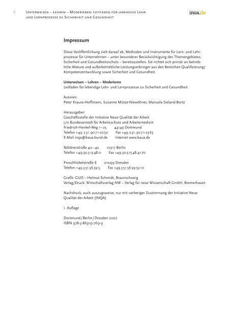 "Unterweisen - Lehren - Moderieren" [PDF - INQA