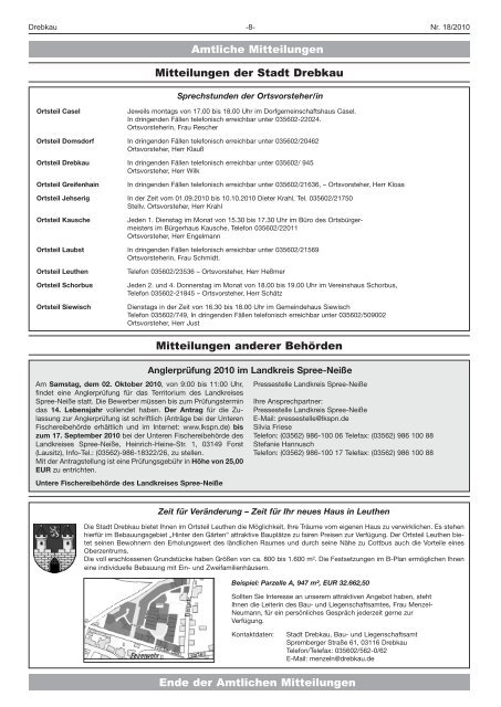 drebkauer amtsblatt - Stadt Drebkau