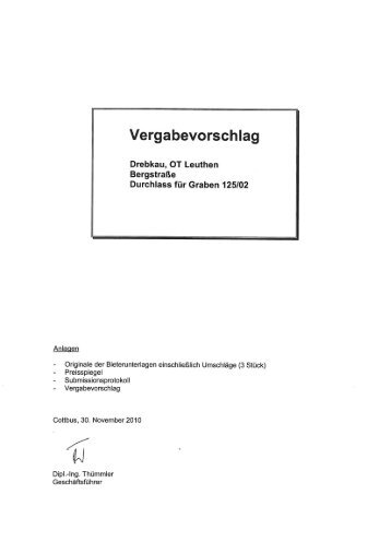 Vergabevorschlag