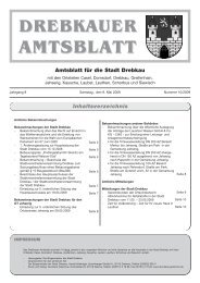 DREBKAUER AMTSBLATT Inhaltsverzeichnis - Stadt Drebkau