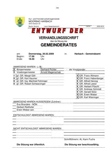 GEMEINDERATES - Gemeinde Moorbad Harbach