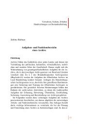 Sabine Ruhnau Aufgaben- und Funktionsbereiche eines Archivs