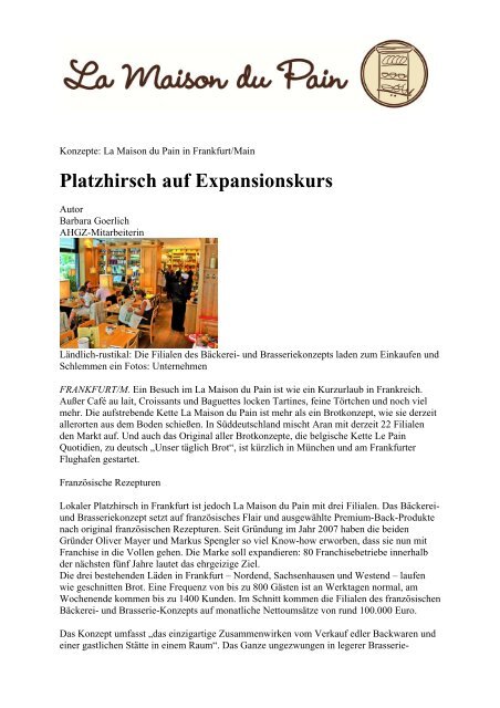 Platzhirsch auf Expansionskurs - FPS Catering