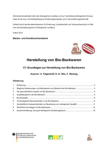 Herstellung von Bio-Backwaren - Oekolandbau.de