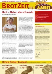 Brot – Natur, die schmeckt - Bäckerei Jann