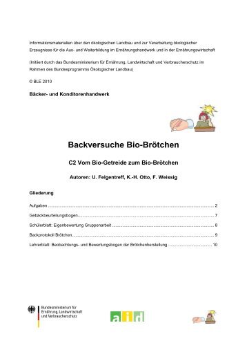 Backversuche Bio-Brötchen - Oekolandbau.de