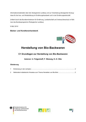 Herstellung von Bio-Backwaren - Oekolandbau.de