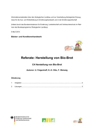 Referate: Herstellung von Bio-Brot - Oekolandbau.de