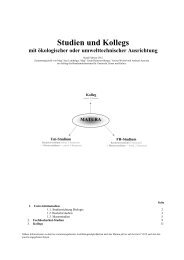 Studien und Kollegs mit ökologischer oder umwelttechnischer