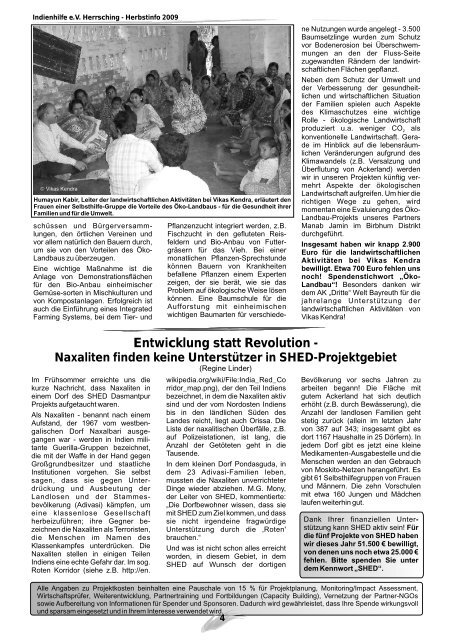 Herbstinfo 2009 - Indienhilfe Herrsching