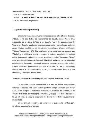 protagonistasdela associacio - Associació Wagneriana de Barcelona