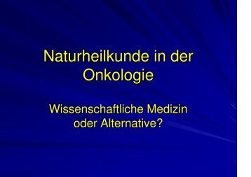 Naturheilkunde in der Onkologie - Habichtswald-Klinik