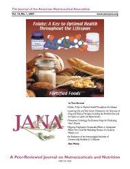 JANA Vol 10 #1 - American Nutraceutical Association