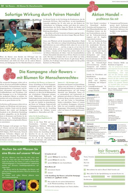 Aktionszeitung fair flowers - Vamos eV