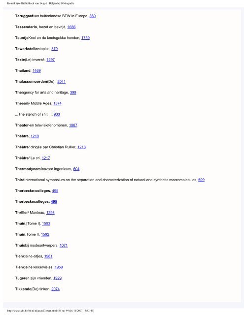 De Belgische Bibliografie Juni 2007 - Koninklijke Bibliotheek van ...