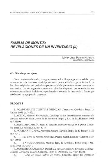 FAMILIA DE MONTIS: REVELACIONES DE UN INVENTARIO (II)