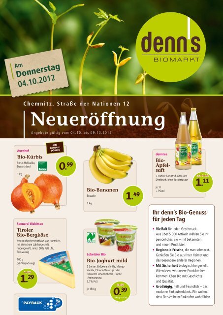 Neueröffnung - denn's Biomarkt