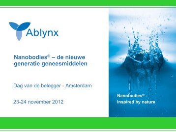 Nanobodies® – de nieuwe generatie geneesmiddelen - Ablynx