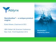 Nanobodies® – a unique product engine - Ablynx