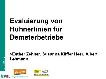 Evaluierung von Hühnerlinien für Demeterbetriebe