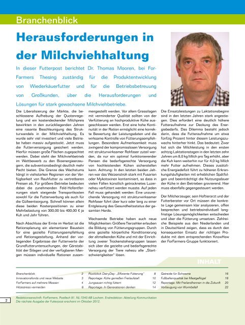 Futterpost Juni 2012 Website.pdf - ForFarmers Thesing Mischfutter ...