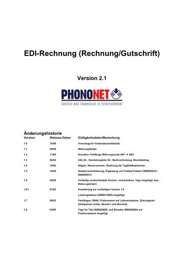 EDI-Rechnung (Rechnung/Gutschrift)