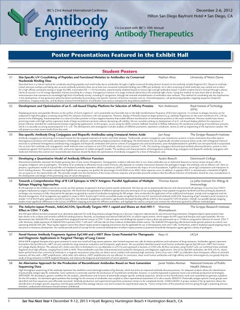 Antibody Therapeutics - IBC Life Sciences