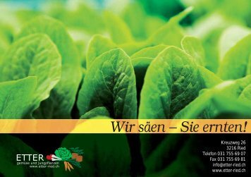 Wir säen – Sie ernten! - Etter Ried